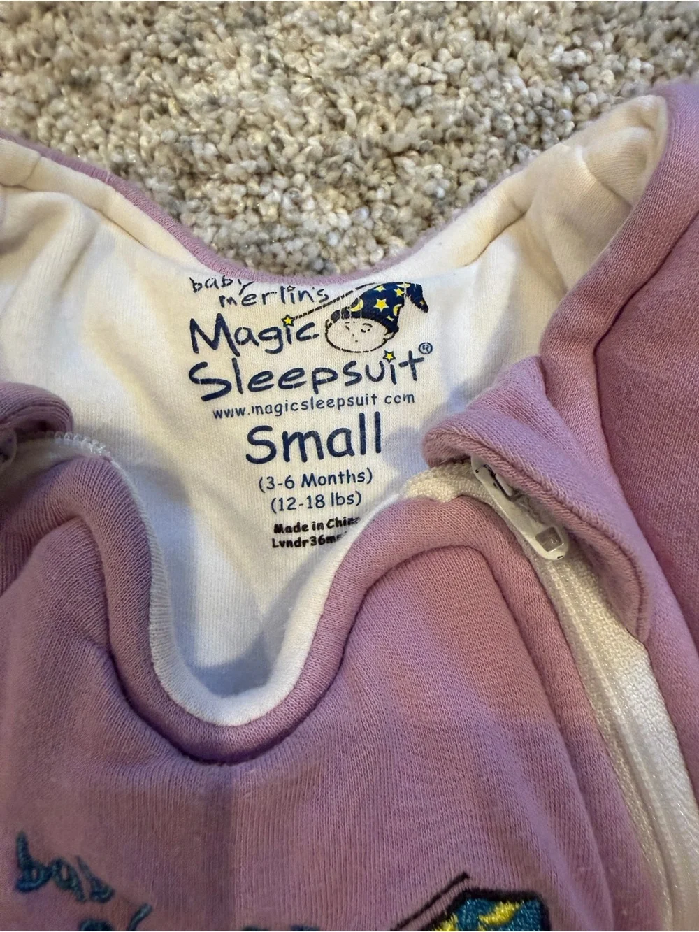 Baby Merlin's Magic Sleepsuit - Pink Small 3-6 months